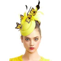 【CW】 New Bride Fascinator Hats Weddings Accessories Headwear Ladies Church Cap Hair Pin Mesh Hat