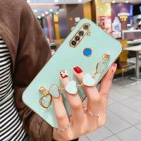 เคสสำหรับ Realme 6i 6 6 6 Pro 5 5i 5S 5 Pro XT กรอบสี่เหลี่ยมจัตุรัสเคลือบ6D แวววาวกรอบซิลิโคน Casing Ponsel กันกระแทกสุดหรู