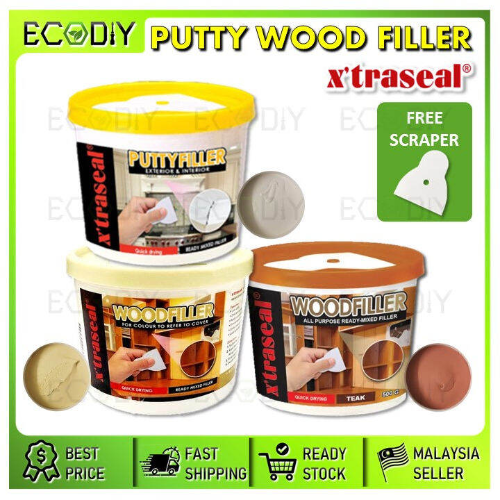 ECODIY🇲🇾X'traseal Wood Filler or Putty Filler (White) (0.5kg/500g) Wood