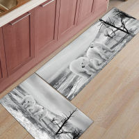 Polar Bear Modern Kitchen Mat Home Entrance Doormat Hallway Bathroom Living Room Anti-Slip Floor Carpet