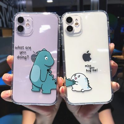 【YF】☌◈▧  Cartoon Couple Cases iPhone 14 12 13 Soft Back Cover 7 8 X XR XS