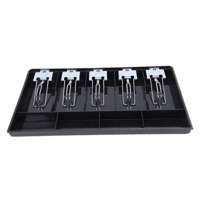 5-Grid Money Cash Coin Register Insert Tray Replacement Cashier Drawer Storage Register Tray Box Classify Store