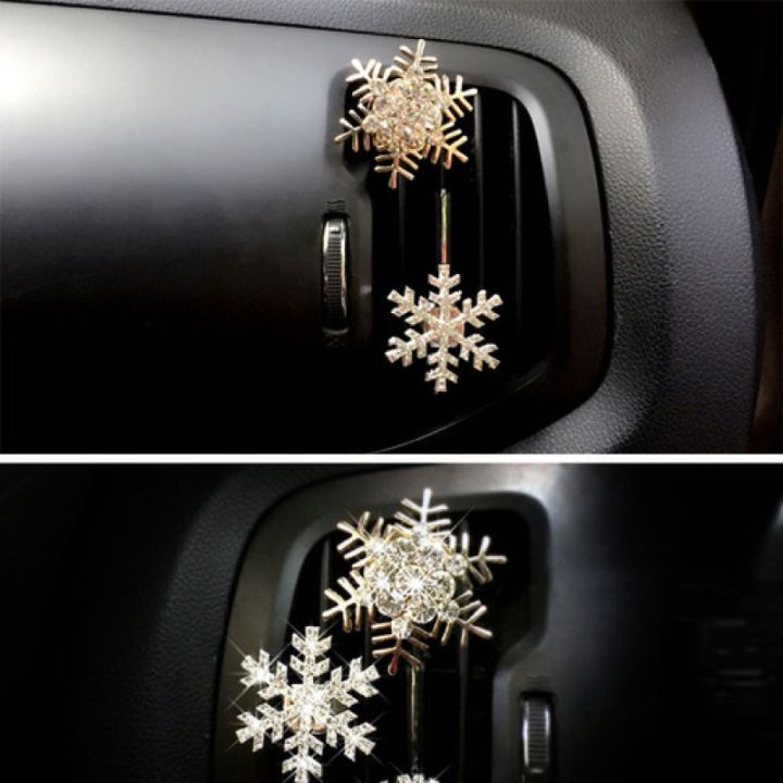 two-dog-sells-cars-จี้น้ำหอมช่องลมในรถเกล็ดหิมะความคิดสร้างสรรค์เพชรเกล็ดหิมะ-จี้พอร์ตเครื่องปรับอากาศอุปกรณ์-mobil-hias