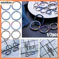 WENKEN 1/2pcs คุณภาพสูง แคมป์ปิ้งท่องเที่ยวสินค้า คลิปวงกลม พวงกุญแจ EDC ที่ยึดแบบพกพา หัวเข็มขัด พวงกุญแจ