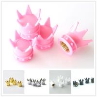 【JH】4Pcs Car Wheel Tire Air Valve Caps Rhinestone Crown Style Copper Core Auto Truck Tyre Rim Stem Dust Air Cover