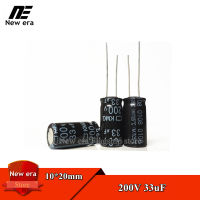 10Pcs 220V 33UF 10*20มม.ตัวเก็บประจุแบบอิเล็กโทรไลติก33UF 220V ความจุ10x20mm