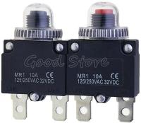 【YF】 1pcs Circuit  Breaker MR1 10A 125/250VAC 32VDC Overload Protector Switch Fuse and Waterproof cap