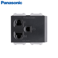 WEGN1181B INITIO PANASONIC เต้ารับเดี่ยว เสียบขากลมแบน มีกราวด์และม่านนิรภัย (Grounding Universal Receptacle with Safety Shutter) 16A 250V∼