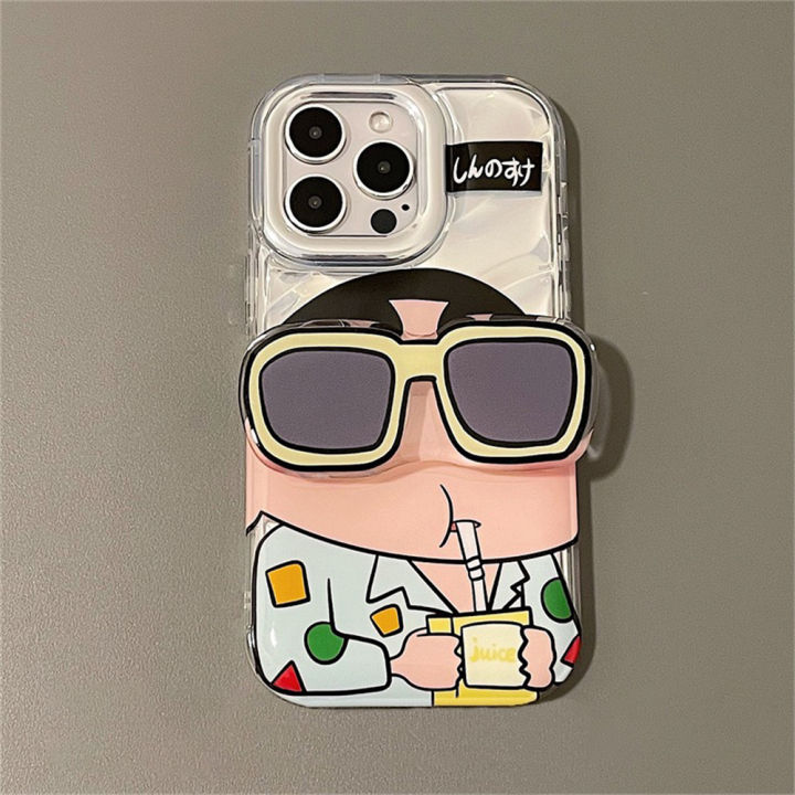 elesky-เคสลายการ์ตูนน่ารักกินเฟรนช์ฟรายส์กิน-shin-chan-เคสป้องกันขายึดโทรศัพท์มือถือเหมาะสำหรับไอโฟนโทรศัพท์มือถือโทรศัพท์ป้องกันเคสมีที่ยึด0823