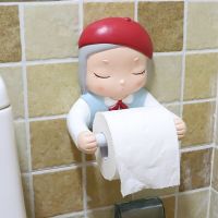 Resin cartoon girl Toilet Paper Holder WC Tissue Rack Bathroom Wall-mounted Punch-free Shelf Tissue Rack Roll Paper Hanger Rack Toilet Roll Holders