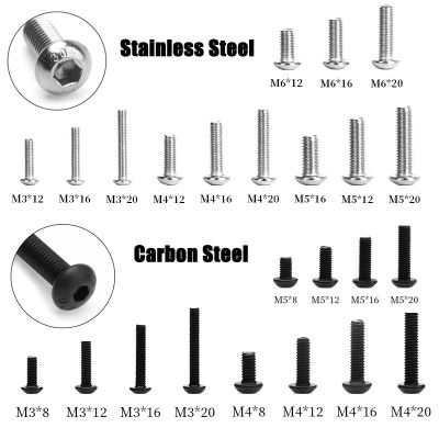 【CW】 10/50pcs M2 M3 M4 M5 M6 Stainless Steel/Carbon Steel Hexagon Hex Socket Button Head Screw Bolts Round Standoff
