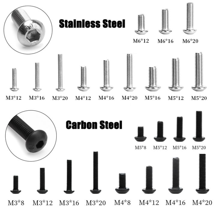cw-10-50pcs-m2-m3-m4-m5-m6-stainless-steel-carbon-steel-hexagon-hex-socket-button-head-screw-bolts-round-standoff