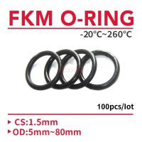 100pcs O Ring Gasket CS 1.5mm x 5 80mm OD NBR Automobile Nitrile Rubber Round O Type Corrosion Oil Resist Sealing Washer Black