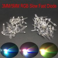 100X F5 5mm Round Slow RGB Fast RGB Flash Diode Led Rainbow Multi Color Red Green Blue light emitting diodes water clear Lamp