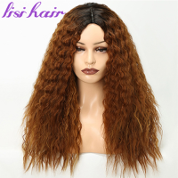 LISI HAIR 22 Inchs For Black Women Hair Water Wave Long Ombre Black/Brown Synthetic Wigs African American hairstyle Gift gift