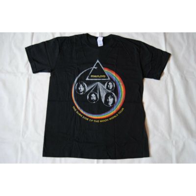 เสื้อยืดโอเวอร์ไซส์เสื้อยืด ผ้าฝ้ายแท้ พิมพ์ลาย Pink Floyd Rainbow Faces Dark Side Of The Moon World Tour สไตล์ฮาราจูกุ  76VX