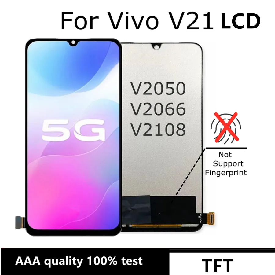 6.44'' OLED For Vivo V21 V2066 V2108 LCD Display Touch Screen Digitizer  Assembly Replace For vivo V21 V2050 5G LCD - AliExpress