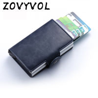 ZOVYVOL 2021 RFID Business Slim Wallet PU Leather Aluminum Double Layer Card Holder Automatic Popup ID Credit Card Coin Purse