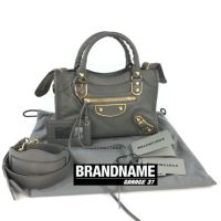 New Balenciaga mini metallic edge gris acier/gold