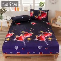 (New on Product) 1pcs 100 Polyester Printed Fitted Sheet Mattress Cover Four Corners With Elastic Band Bed Sheet(No Pillowcases)