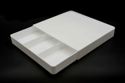 Lehome กล่องที่เก็บช้อนส้อม ตะเกียบ สีขาว  ผลิตและนำเข้าจากญี่ปุ่น วัสดุคุณภาพดีพลาสติกPC แข็งแรงทนทาน ขนาด27x27x4cm HO-02-00499
