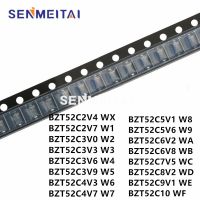 200Pcs SMD Zener Diode BZT52C4V7 W7 BZT52C5V1 W8 BZT52C5V6 W9 BZT52C6V2 WA BZT52C6V8 WB BZT52C7V5 WC BZT52C8V2 WD SOD-123Electrical Circuitry Parts