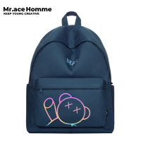 Mr. ace Homme Bear Backpack กระเป๋าเป้สะพายหลัง กระเป๋านักเรียน กระเป๋าคอมพิวเตอร์ ความจุสูง สะท้อนแสง สําหรับผู้หญิง และผู้ชาย Bag