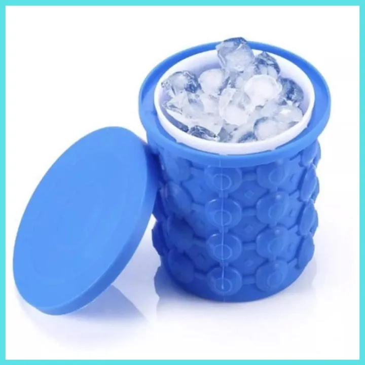 The Ultimate Magic Ice Cube Maker Silicone Bucket with Lid Makes Small