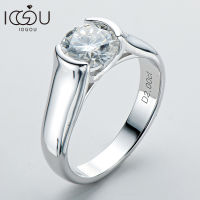 IOGOU 2ct Moissanite เพชร Solitiare แหวนหมั้นสำหรับผู้หญิง100 925เงินสเตอร์ลิงเจ้าสาวแต่งงานวงฝาการตั้งค่า8มิลลิเมตร