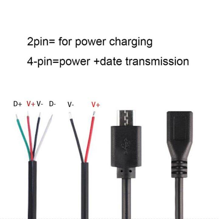 5-types-wire-micro-usb-2-0-type-c-aux-mono-connector-power-supply-extension-cable-charger-male-to-female-2-pin-4-pin-data-line-electrical-connectors