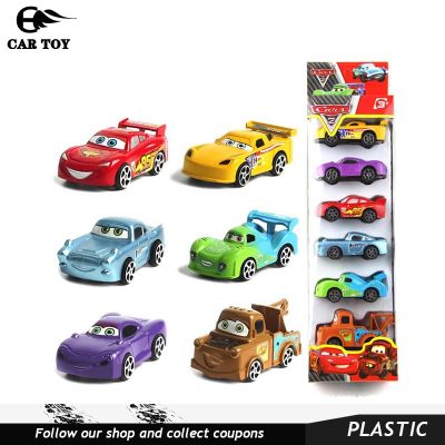 CAR TOYS 6PCS 1:64 McQueen Toy Plastic Model Pull Back Racing Cars Toy Die-Cast vehicle car model toys for boys cars toys for kids boy car for kids ed