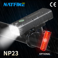 NATFIRE NP23 USB ชาร์จไฟจักรยาน LED 5200MAh ติดทนนานด้านหน้าและด้านหลังไฟจักรยาน MTB Super Bright ไฟหน้า