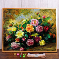 Flower Vase Rose Printed 11CT Cross Stitch DIY Embroidery Patterns DMC Threads Painting Needlework Sewing Hobby Gift