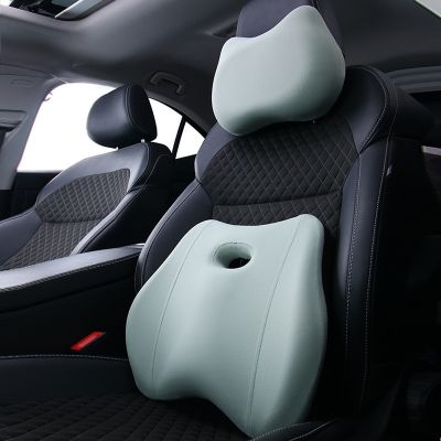 [COD] New memory foam car headrest waist support supplies pillow seat decompression neck cushion set
