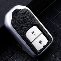 ◙♤✁ High Quality Leather TPU Smart Remote Car Key Case Cover For Honda Vezel City Civic Jazz BRV BR-V HRV 2 Buttons Fob