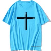 Christian Drum Stick TShirt Funny Drummer T-Shirt Vintage Cool Cotton Short Sleeve T Shirts O-Neck Harajuku