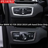 อุปกรณ์เสริมสำหรับ BMW X2 F39 2018 2019ไฟหน้าไฟหน้าสวิทช์ปุ่ม Molding Cover Kit Trim คาร์บอนไฟเบอร์ Matte