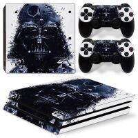 สตาร์วอร์สดาร์ธฝาครอบสติ๊กเกอร์ Vader ห่อปกป้องผิวสำหรับคอนโซล Sony PS4 Pro &amp; 2ชิ้นอุปกรณ์ควบคุมผิวอุปกรณ์เกม