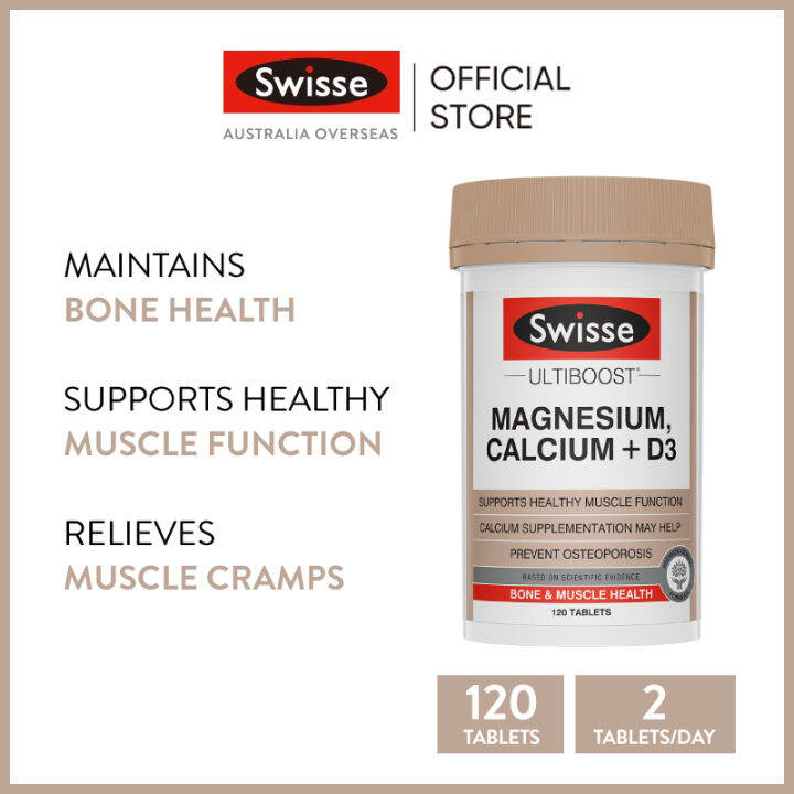 Swisse Ultiboost Magnesium, Calcium + D3 120 Tablets (EXP02 2025) Lazada Indonesia