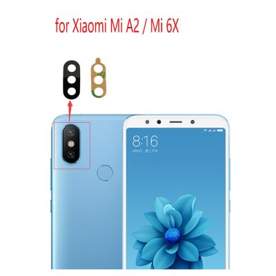 2ชิ้นสำหรับ Xiaomi Mi A2เลนส์กระจกกล้องถ่ายรูปเลนส์กระจกกล้องถ่ายรูปกล้องด้านหลังพร้อมกาวสำหรับเปลี่ยน Xiaomi Mi 6x ซ่อมชิ้นส่วนอะไหล่