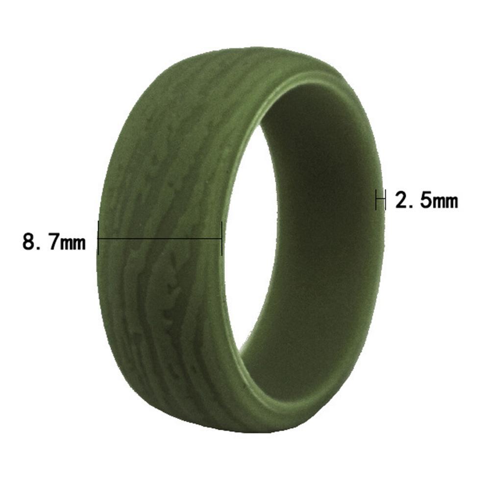 5pcs Men's Silicone Rings Sets Engagement Wedding Band Sports Rubber Size 7-14 