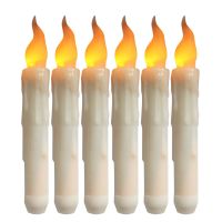 6/12 Pieces And 2 Remotes Long LED Candle Sticks,Plastic Fake Flameless Electronic Taper Candle Light For Table Party Birthday