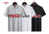 HUGO BossRO เสื้อโปโลผู้ชายลำลองแบบเรียบง่ายเสื้อยืดลายพื้นพิมพ์ลายตัวอักษรสวยงาม2023ฤดูร้อนใหม่