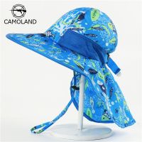 CAMOLAND Cartoon Design Sun Hats For Child Waterproof Bucket Hat With Neck Flap Girls Outdoor Beach Panama Caps