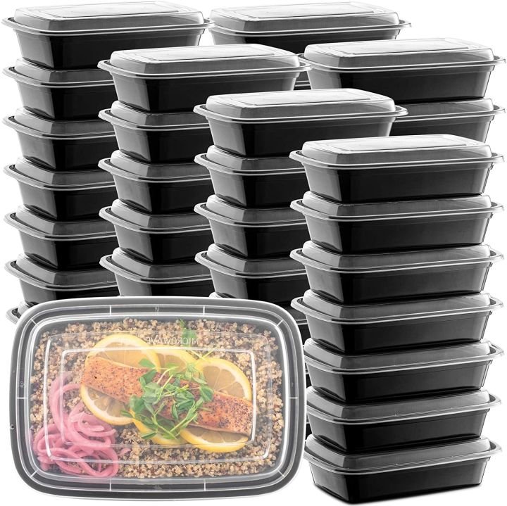 10pcs-disposable-plastic-food-containers-fruit-salad-bento-box-prep-storage-lunch-boxes-microwavable-meal-restaurant-supplies
