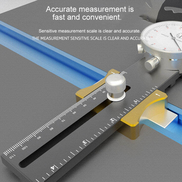 xiuyi-เกจวัดอะลูมินัมอัลลอยปรับระดับตารางเข็มชี้เวลาเลื่อยเครื่องมือ-ความแม่นยำในการ0-01-0-10มม-สำหรับใบเลื่อยโต๊ะเลื่อยเครื่องมืองานไม้การแก้ไขแบบขนาน