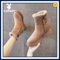 ✷ Playboy plus velvet ugg boots new female 2022 winter warm high help large cotton shoes for womens shoes non-skid short boots