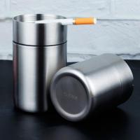 【cw】Ashtray Windproof Detachable Stainless Steel Round Ashtray for Carhot