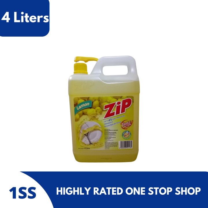 Zip Dishwashing Liquid Lemon Scent, 4Liters Lazada PH