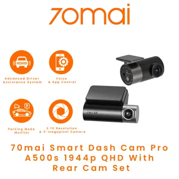 Xiaomi Mi 70mai Dash Cam Pro Plus + Rear camera Set A500S - 1 Dual Channel  Recording Built in GPS 2.7k Ultra HD Video Car DVR English Version Xiaomi